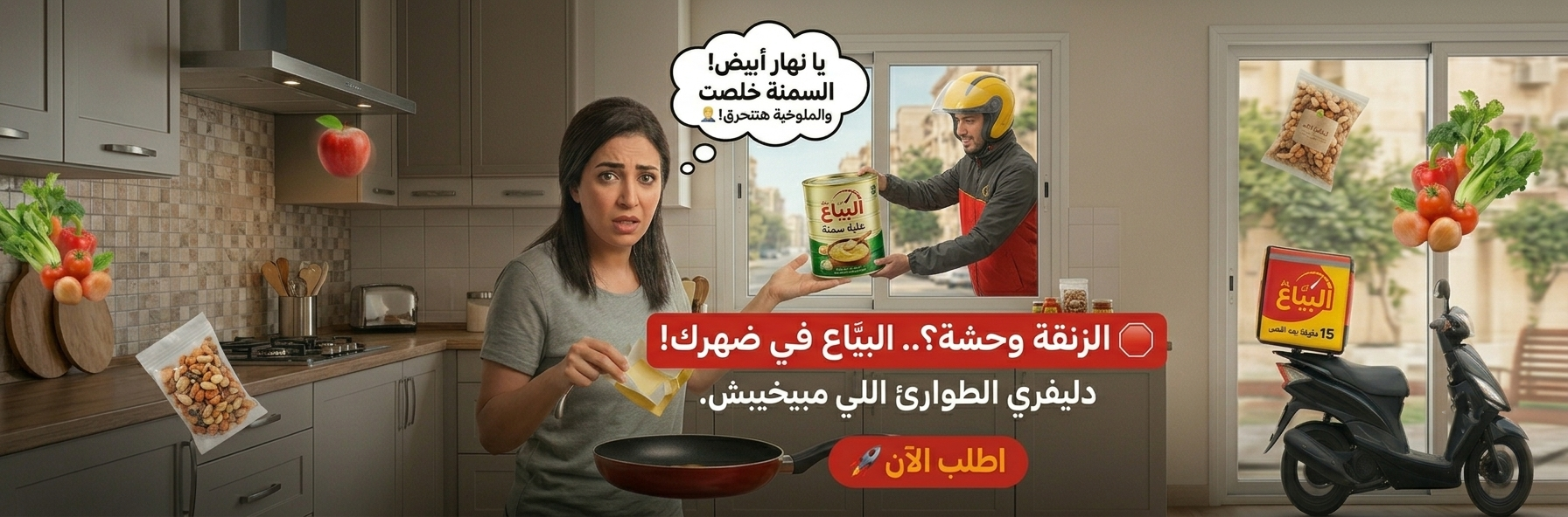 البياع - توصيل طلبات المنزل خلال 15 دقيقة - خليك فى بيتك و اطلب من البياع